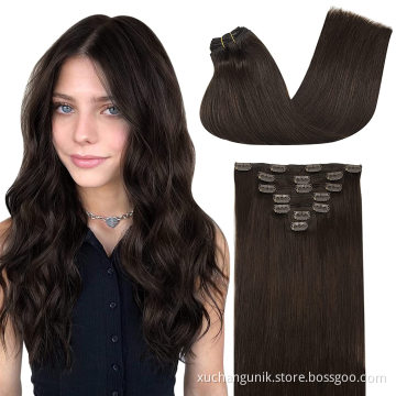 Wholesale Top clip in hair extension dropshipping cuticle aligned Raw virgin 12A brazilian Hair 100 remy human hair extensions